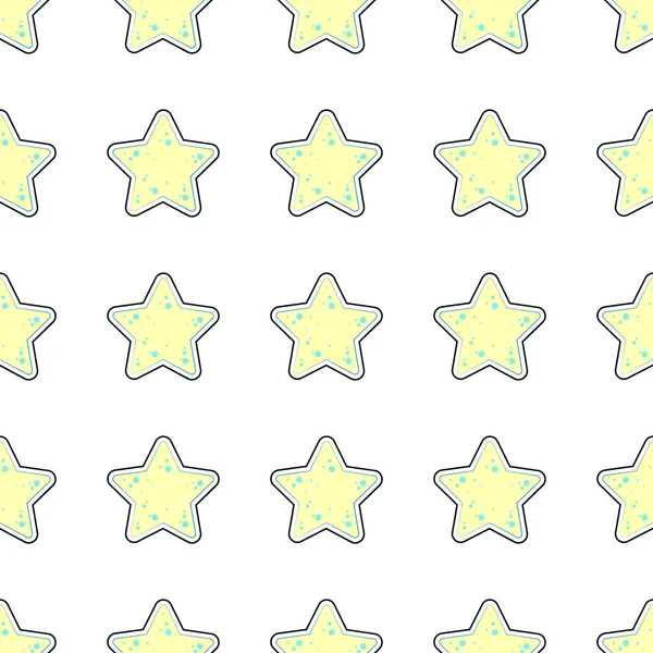 Söpö Lapsellinen Vektori Kuvio Keltainen Tähteä — vektorikuva