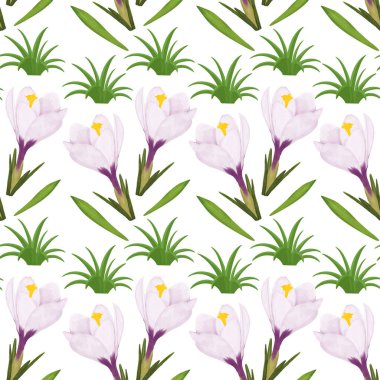 Pembe timsah ve bitkisel çalılarla suluboya deseni