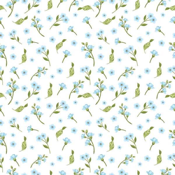 Mavi bahar çiçekleriyle vektör deseni