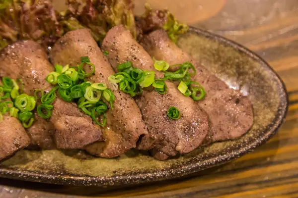 Gyutan Língua Carne Grelhada Estilo Japonês — Fotografia de Stock