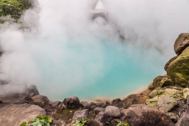 umi jigoku kaplıcası Beppu, Kyushu, Japonya 'da