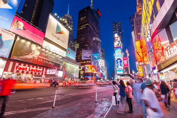 New York City Jun Times Square Och Broadway Theaters Natten Stockbild