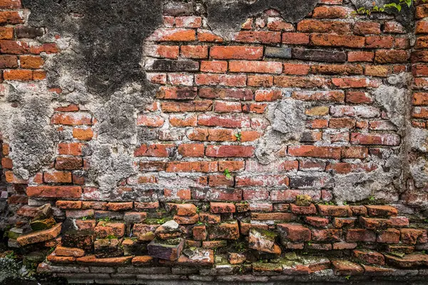 Ancient brick wall in Ayudhaya temple, Thailand