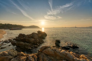 Sunset view at sunset Beach in Koh Lipe Island, Satun, Thailand. clipart