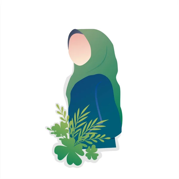 女性ムスリムシンプルなデザインベクトル — ストックベクタ