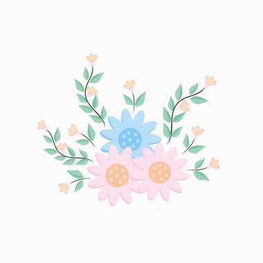  Çiçekli basit tasarım vektörü ve illüstrasyon