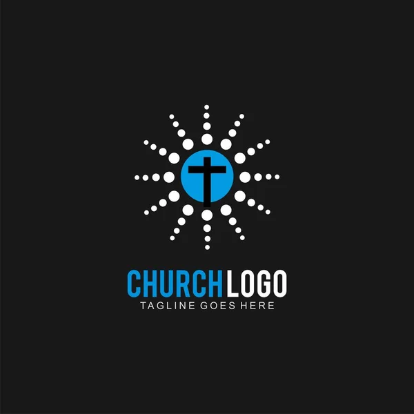 Kreuz Logo Für Kirchendesign Vorlage Oder Ikonenkreuz Für Christliche Gemeinde — Stockvektor