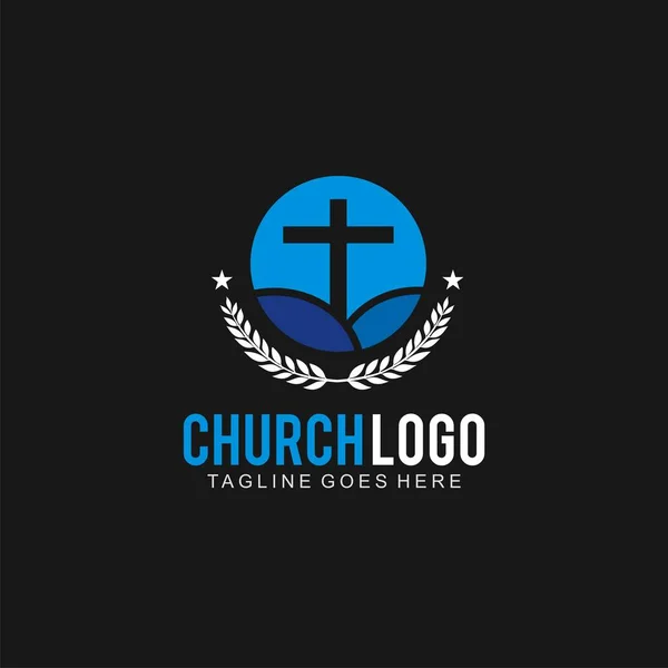 Cruz Logotipo Para Modelo Design Igreja Ícone Cruz Para Comunidade — Vetor de Stock