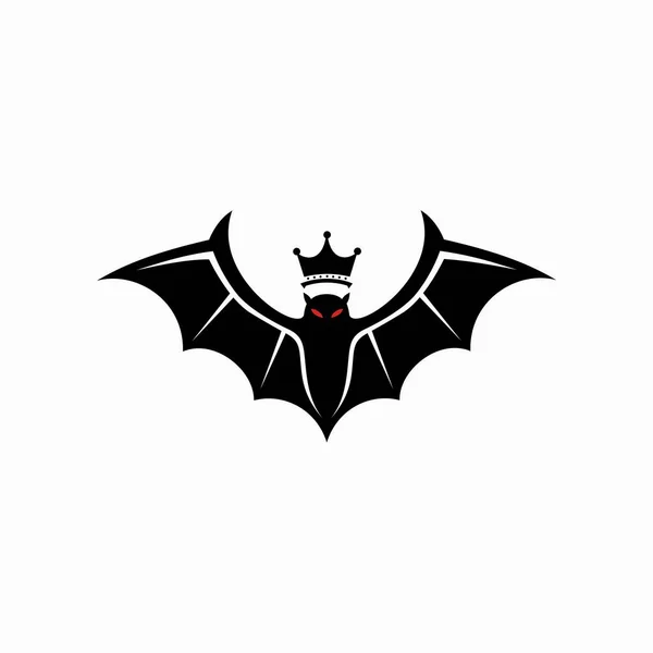 Sílhueta Morcego Vetorial Usando Coroa — Vetor de Stock
