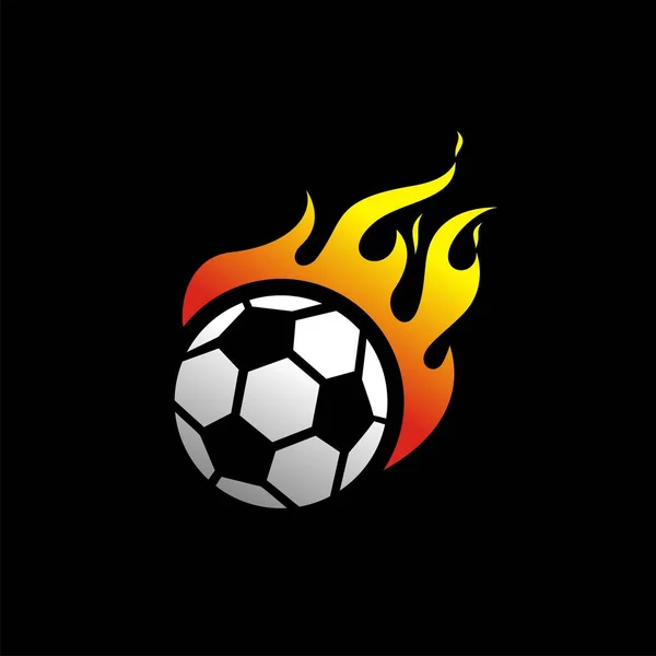 Fußball Vektor Ikone Mit Flammendesign — Stockvektor