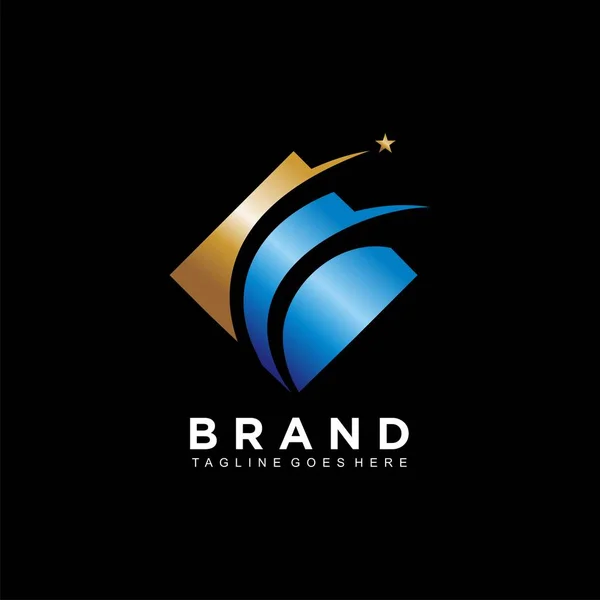 Abstrakcyjny Projekt Logo Dla Firmy Biznesowej Czarnym Tle — Wektor stockowy