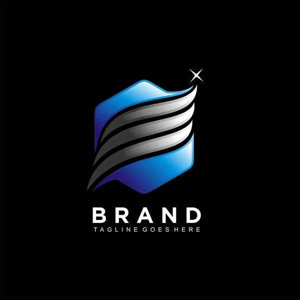 Abstract Logo Ontwerp Voor Bedrijf Geïsoleerd Zwarte Achtergrond — Stockvector