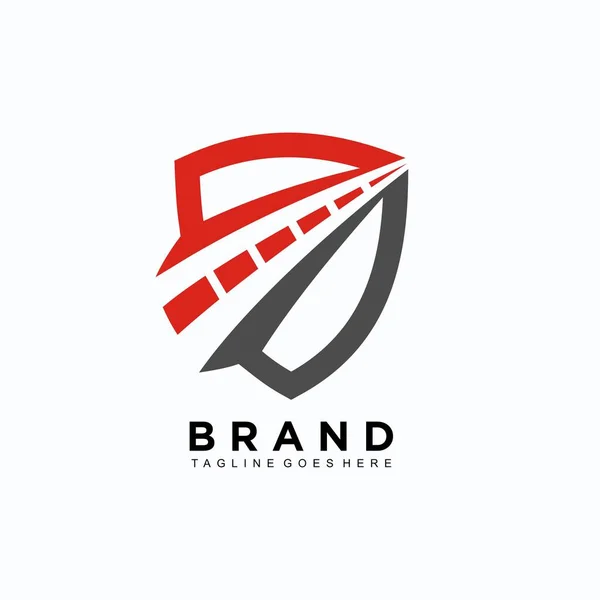 Diseño Forma Escudo Logotipo Abstracto Para Empresa — Vector de stock