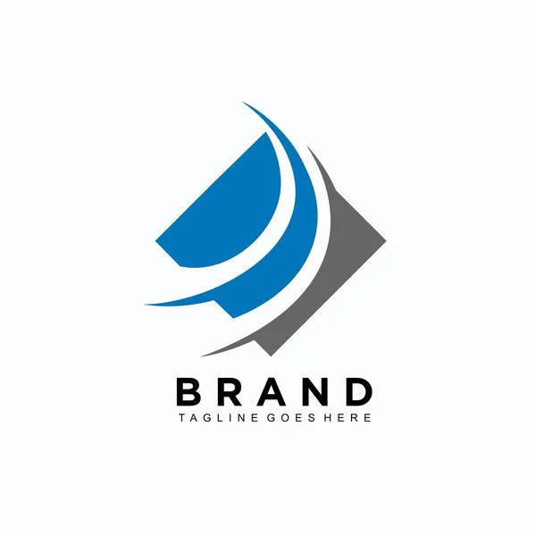 Logotipo Abstracto Forma Geométrica Para Empresa Aislada Sobre Fondo Blanco — Vector de stock