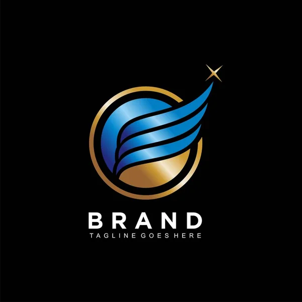 Logo Abstracto Forma Círculo Para Empresa Aislada Sobre Fondo Negro — Vector de stock