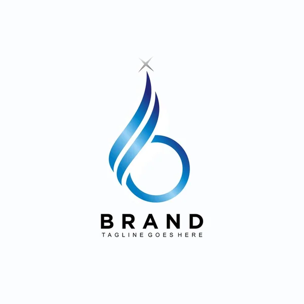 Litera Wstępny Projekt Logo Dla Firmy Biznesowej Eleganckim Niebieskim Gradacji — Wektor stockowy