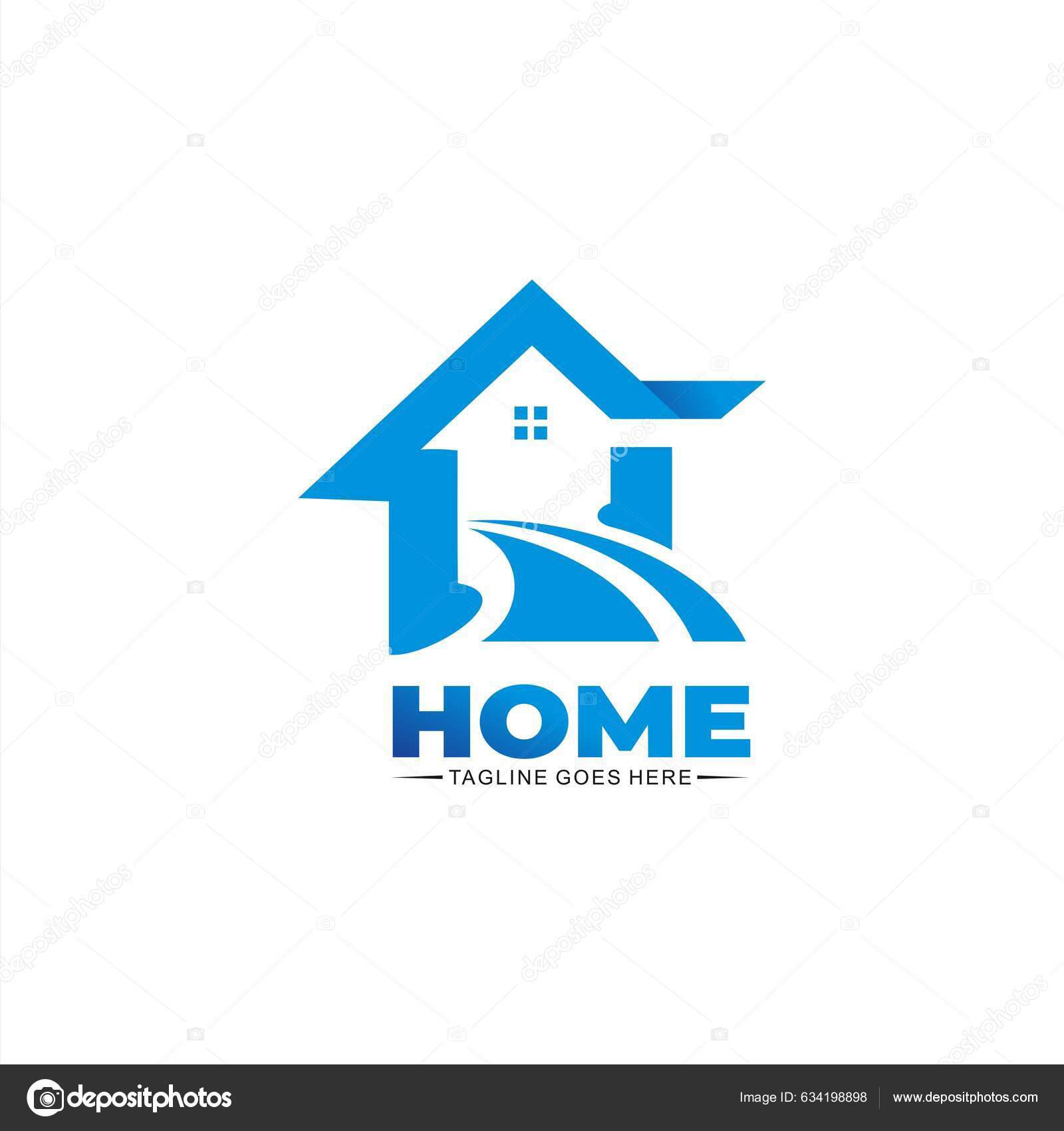 Home Logo Design Blue Color Concept Stock Vector Image by ©jarvis