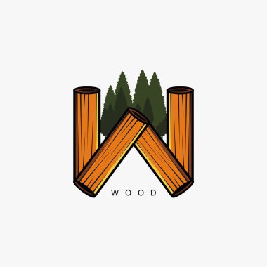  Letter w initial logo represents the word wood for nature's icon