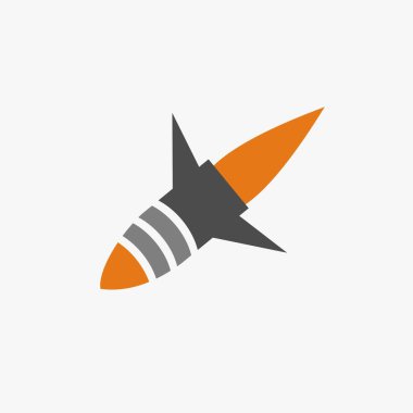 Missile logo vector weapon design simple icon. Simple rocket icon for military