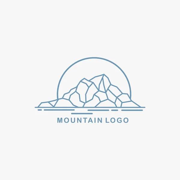 Вектор Горного Логотипа Концепцией Линейного Дизайна Бизнес Компании — стоковый вектор