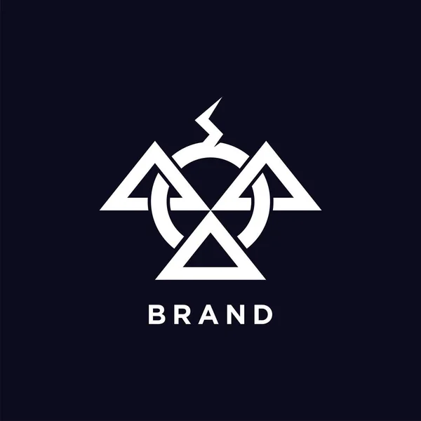 Abstract Logo Met Driehoekig Design Concept Voor Merk — Stockvector