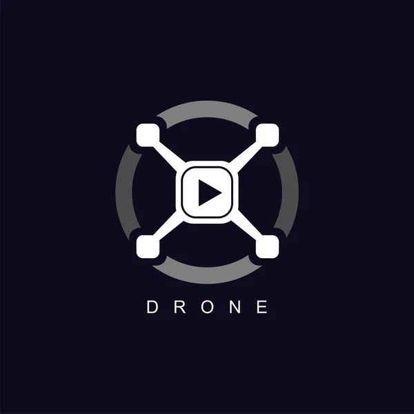 Drone Logo Design Icon Simple Design Vector — Stock Vector