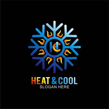 Heat and cool logo design concept for business company with gradient color 