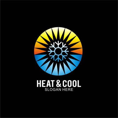 Heat and cool logo design concept for business company with gradient color