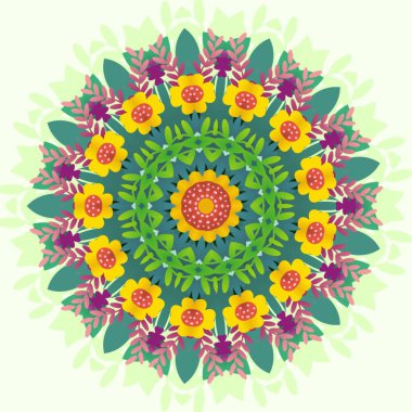 Element tasarımı için mandala soyut süs çiçeği konsepti