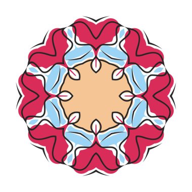 Element tasarımı için mandala soyut basit çiçek kavramı