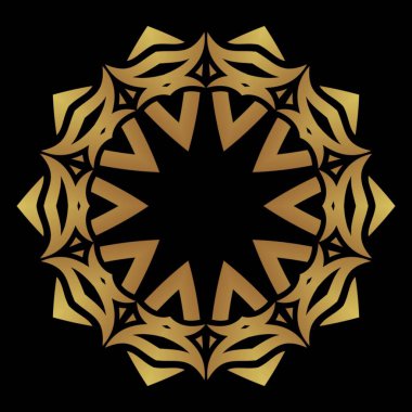 Mandala abstract flower ornate in gold color design concept 
