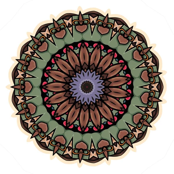 Mandala Abstract Ornament Design Element Decorative Design Textile Fabric Frame — Stock fotografie