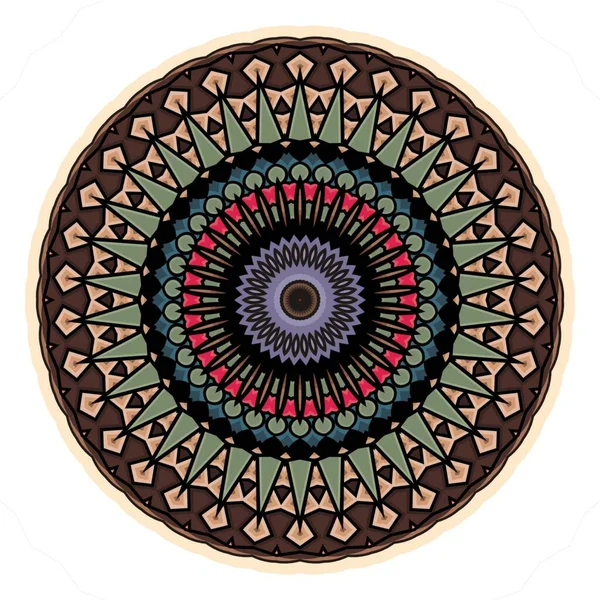 Mandala Abstract Ornament Design Element Decorative Design Textile Fabric Frame — Fotografia de Stock