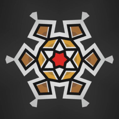 Mandala süsleme tasarımı. Tekstil, kumaş, çerçeve ve kenar ya da moda kağıdı baskısı için renkli tasarım ögesi.