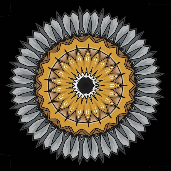 Mandala Květinová Ozdoba Etnické Dekorace Barevný Designový Prvek Pro Potisk — Stock fotografie