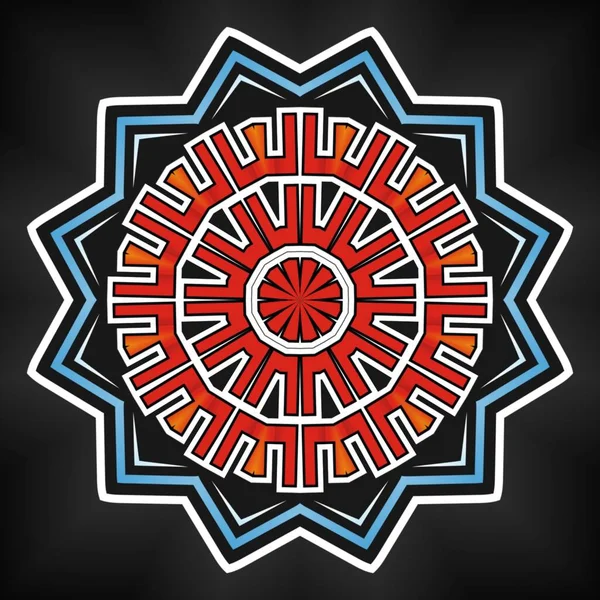 Mandala Ornamento Decoração Étnica Elemento Design Colorido Para Têxteis Tecidos — Fotografia de Stock