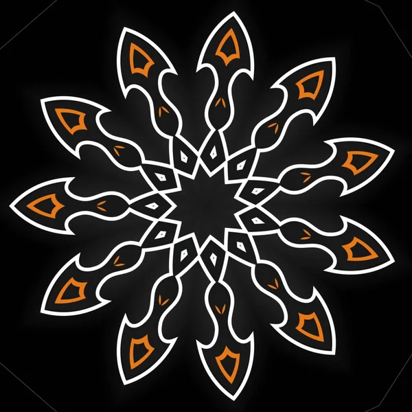 Mandala Ornamentale Dekoration Design Farbenfrohes Gestaltungselement Für Textilien Stoff Rahmen — Stockfoto