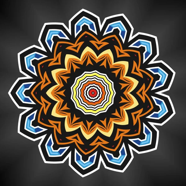 Мандала Цветочный Орнамент Этническое Украшение Цветной Элемент Дизайна Текстильной Тканевой — стоковое фото