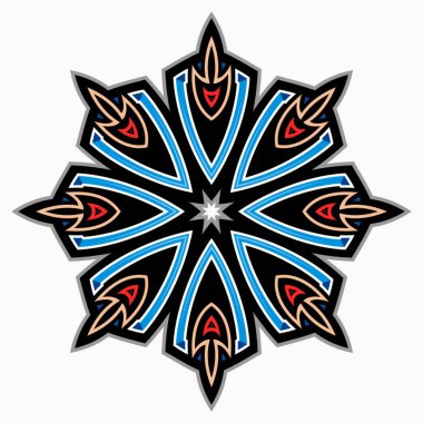 Mandala etnik süsleme. Tekstil, kumaş, çerçeve ve kenar ya da moda kağıdı baskısı için element tasarımı.