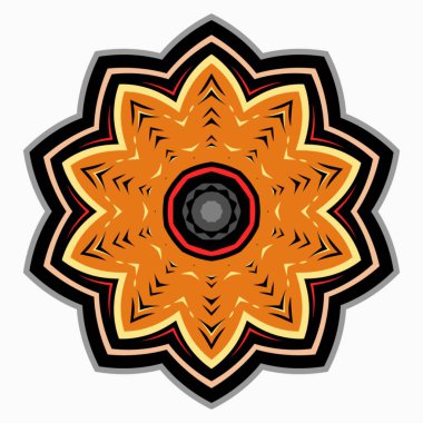 Mandala çiçek süsü. Tekstil, kumaş, çerçeve ve kenar ya da moda kağıdı baskısı için element tasarımı.