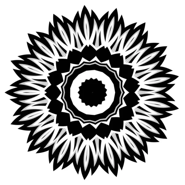 Mandala Blume Einfache Dekoration Für Elementdesign Schwarzer Und Weißer Farbe — Stockfoto