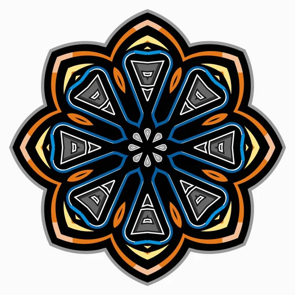 Decoración Adornos Flores Mandala Elemento Diseño Para Textil Tela Marco —  Fotos de Stock
