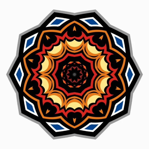 Decorazione Mandala Fiore Ornamento Elemento Design Tessile Tessuto Cornice Bordo — Foto Stock