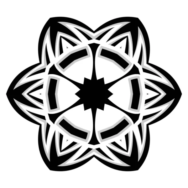 Mandala Květiny Jednoduchá Dekorace Pro Prvek Design Černé Bílé Barvě — Stock fotografie
