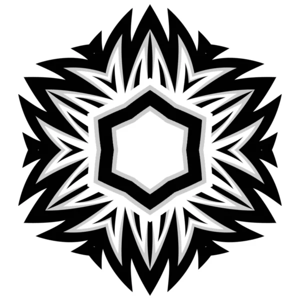 Mandala Blume Einfache Dekoration Für Elementdesign Schwarzer Und Weißer Farbe — Stockfoto