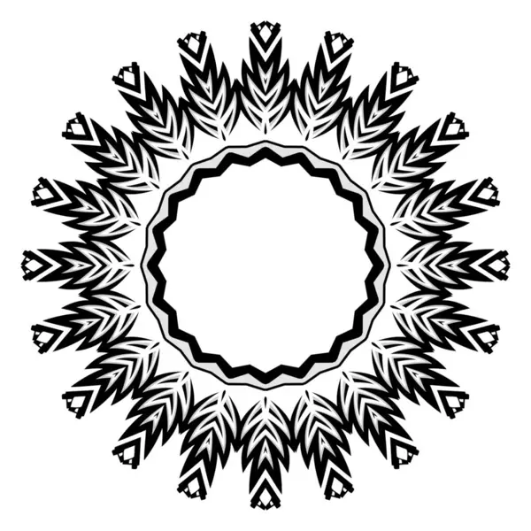 Mandala Egyszerű Díszítés Elem Design Fekete Fehér Színben — Stock Fotó