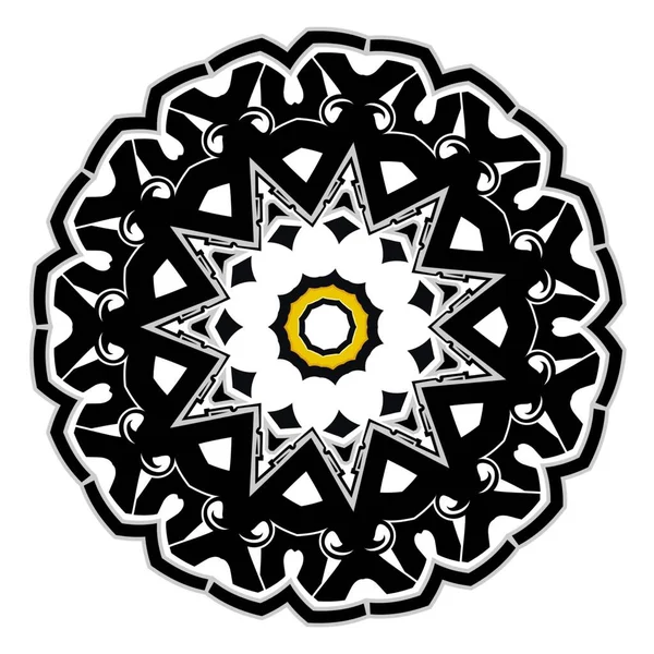 Mandala Απλή Διακοσμητική Διακόσμηση Για Σχεδιασμό Στοιχείων Μαύρο Και Άσπρο — Φωτογραφία Αρχείου