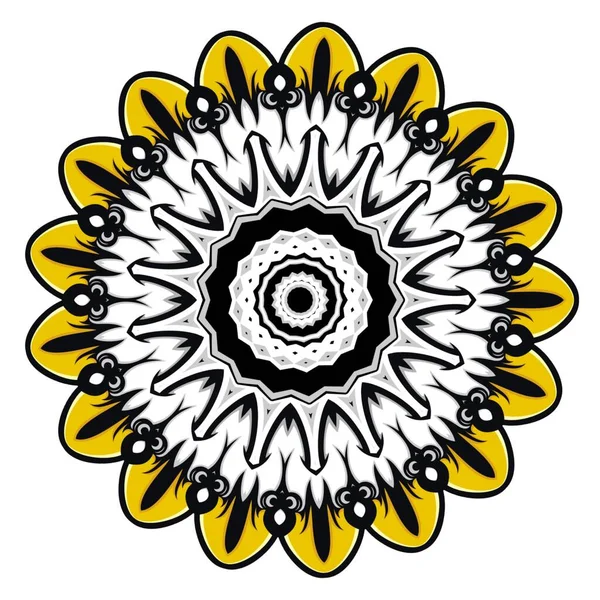 曼荼羅の花飾り テキスタイル ファブリック フレーム ボーダーのための要素デザイン またはファッション紙の印刷 — ストック写真