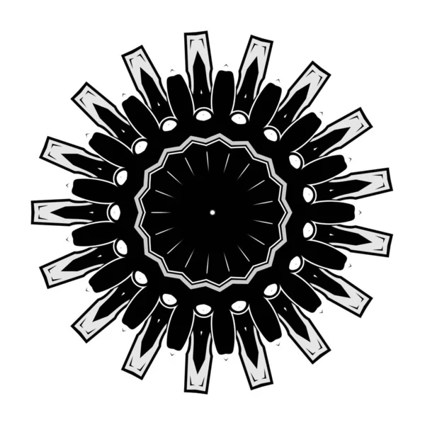 Mandala Ozdoba Ozdoba Kolorze Czarno Białym Projektowanie Elementów Dla Tekstyliów — Zdjęcie stockowe