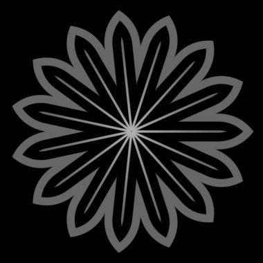 Siyah beyaz mandala çiçeği süslemesi. Tekstil, kumaş, çerçeve ve kenar ya da moda kağıdı baskısı için element tasarımı.